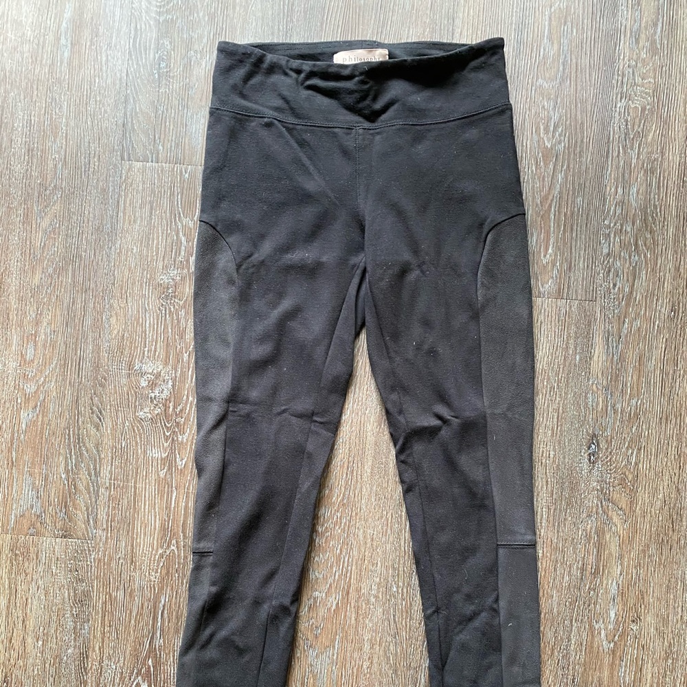 Philosophy suede side riding leggings